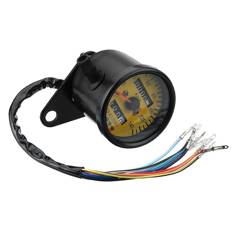 Universal Motorcycle Dual Odometer Speedometer Gauge Meter LED Backlight Tachometer