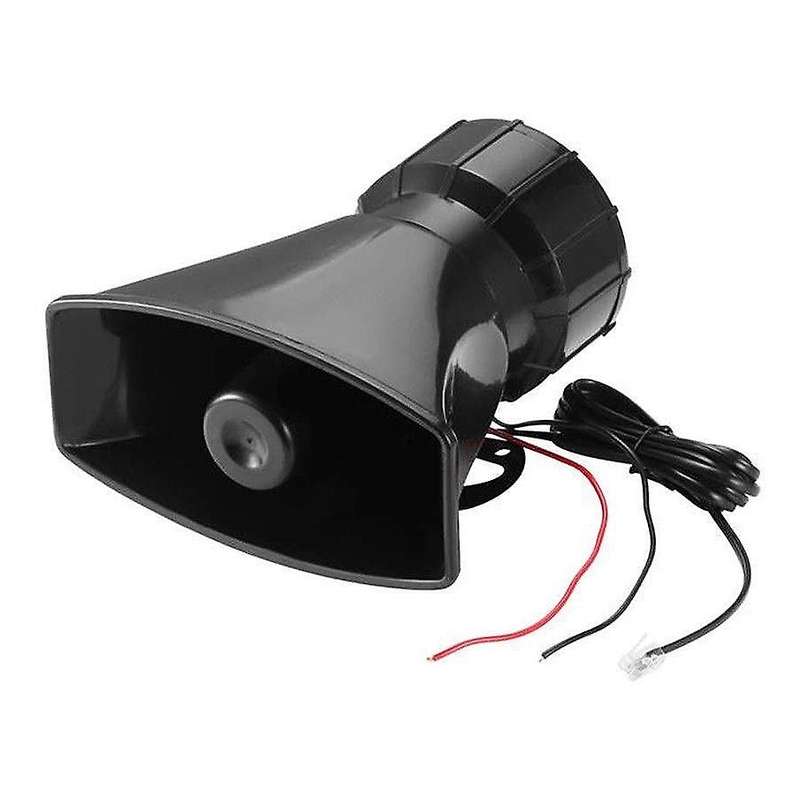 Universal Motorcycle Car Alarm Sound 7 Tone Horn 12v 100w Police Siren Horn Loudspeaker (black)
