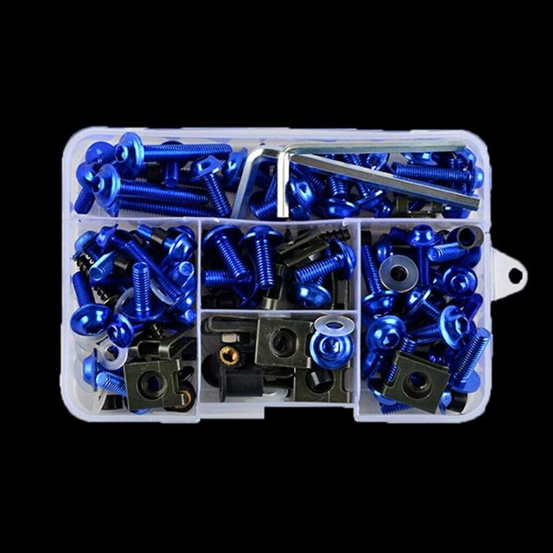Universal Motorcycle Fairing Bolt Kit for Mounting Kits Washers Nuts (177PCS)