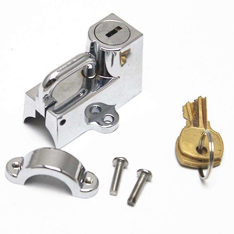 Universal Motorcycle Handlebar Shelf Bar Tube Helmet Lock with 2 Keys for 7/8 inch to 1-1/4 inch 25-