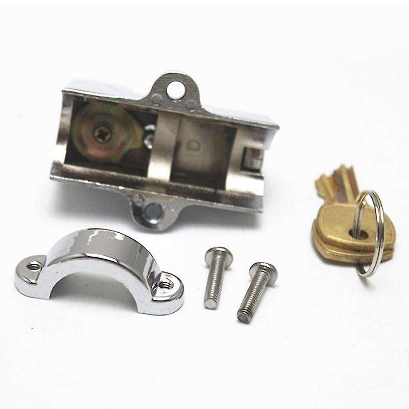 Universal Motorcycle Handlebar Shelf Bar Tube Helmet Lock with 2 Keys for 7/8 inch to 1-1/4 inch 25-