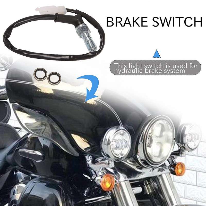 Universal Motorcycle Hydraulic Brake Pressure Rear Light Switch Hollow Bolt Accessories M10 1.25mm