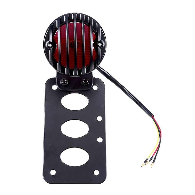 Universal Motorcycle Side Mount Tail Light with License Number Plate Bracket for Sportsters Rear Sto
