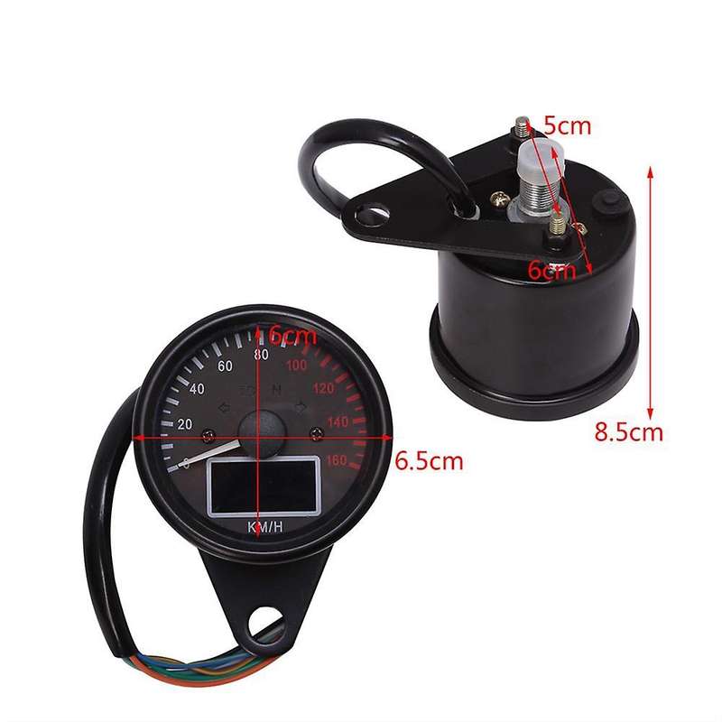 Universal Motorcycle Speedometer LED Digital Tachometer Crystal Instrument Gauge Odometer with Fuel
