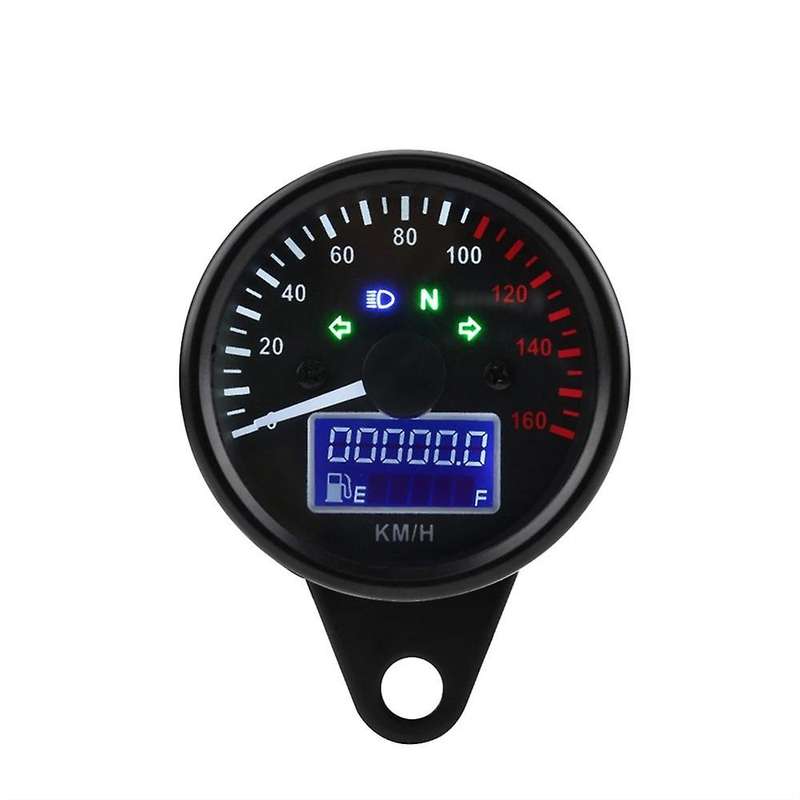 Universal Motorcycle Speedometer LED Digital Tachometer Crystal Instrument Gauge Odometer with Fuel