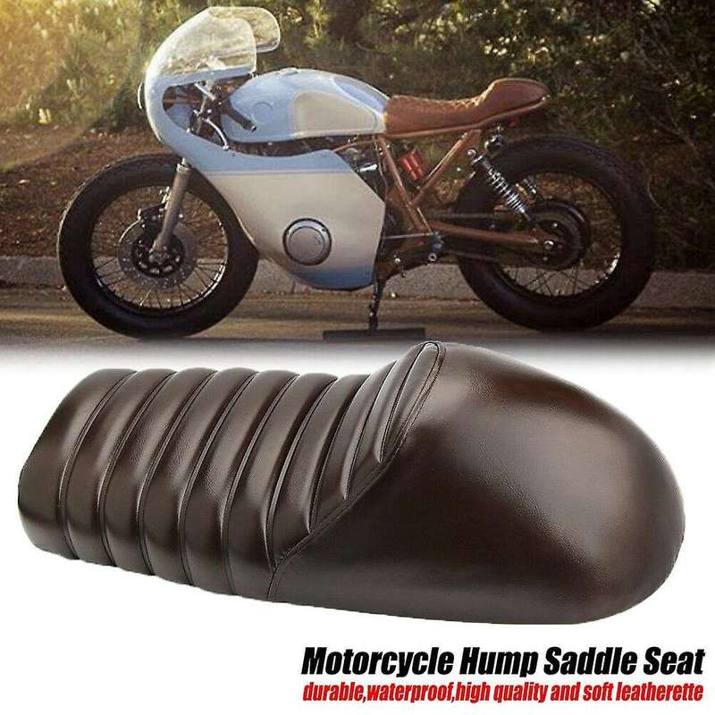 Universal Motorcycle Seat Flat Saddle Frame for GB XJ Cafe Brown