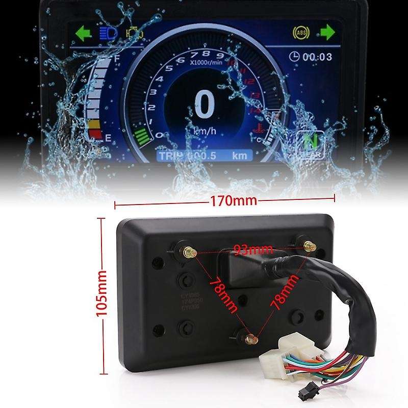 Universal Motorcycle Lcd Display Cluster Replaceable Speedometer Multi-function Instrument for 1,2,4