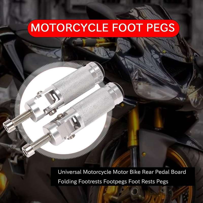 Universal Motorcycle Motor Bike Rear Pedal Board Folding Footrests Footpegs Foot Rests Pegs