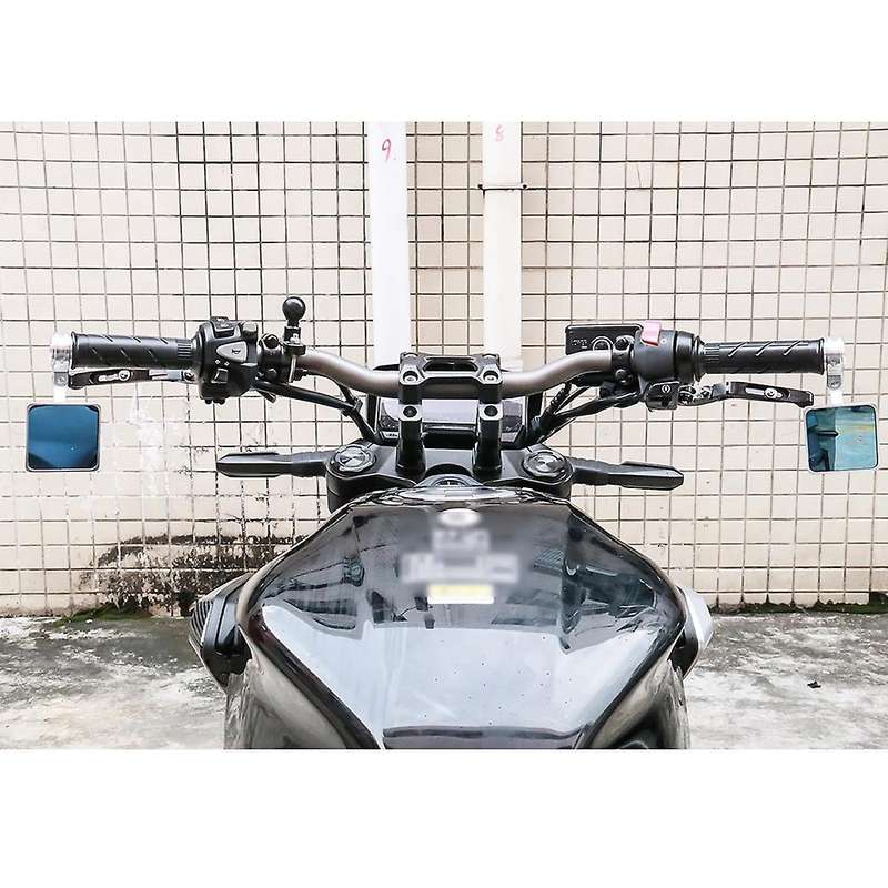 Universal Motorcycle Square Mirrors CNC Aluminum Rear View Handlebar Mirrors Rearview Mirror for