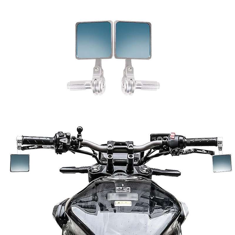 Universal Motorcycle Square Mirrors CNC Aluminum Rear View Handlebar Mirrors Rearview Mirror for