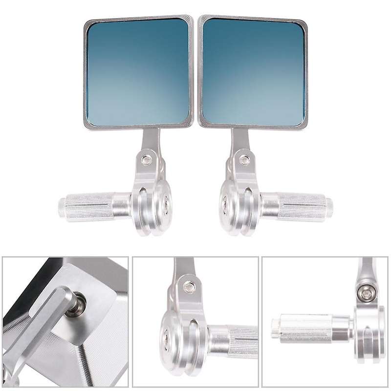 Universal Motorcycle Square Mirrors CNC Aluminum Rear View Handlebar Mirrors Rearview Mirror for