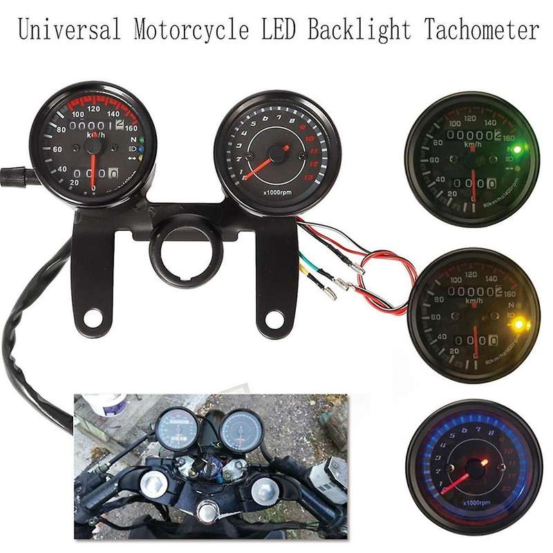 Universal Motorcycle Speedometer Odometer Led Backlight Tachometer