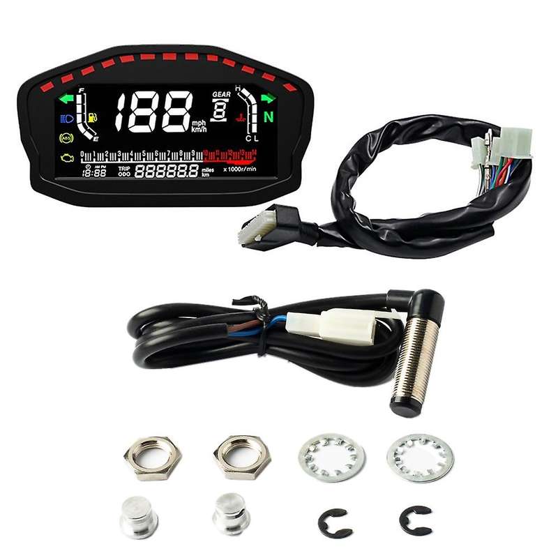 Universal Motorcycle Va Lcd Speedometer Digital Meter Odometer 2/4 Cylinders for Speed Meter