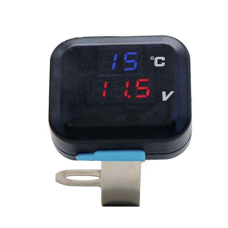 Universal Motorcycle Voltmeter Temperature Voltage Display Gear Indicator with USB Charge Display Ge
