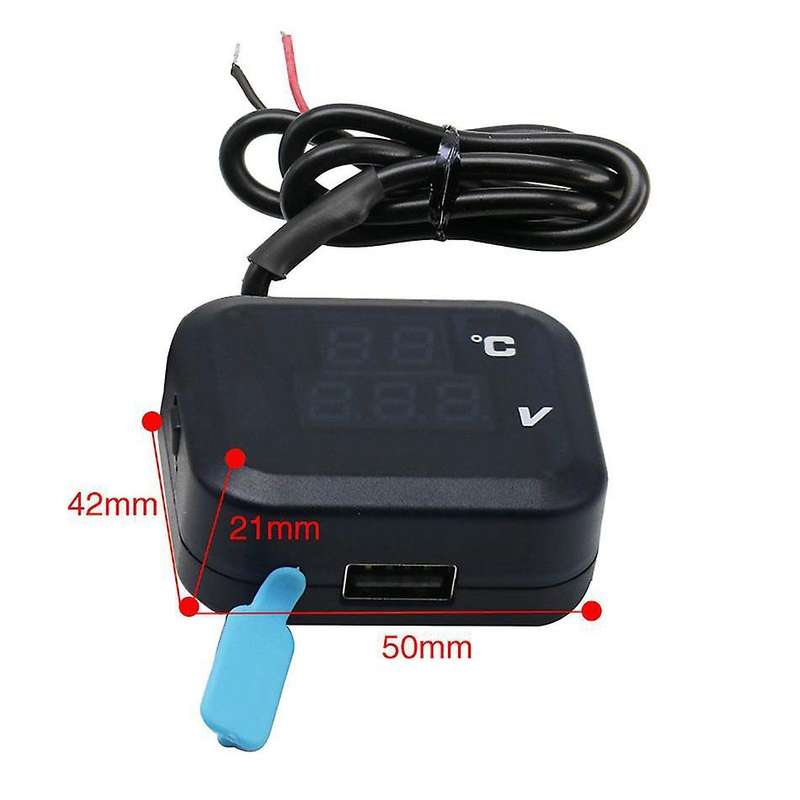 Universal Motorcycle Voltmeter Temperature Voltage Display Gear Indicator with USB Charge Display Ge