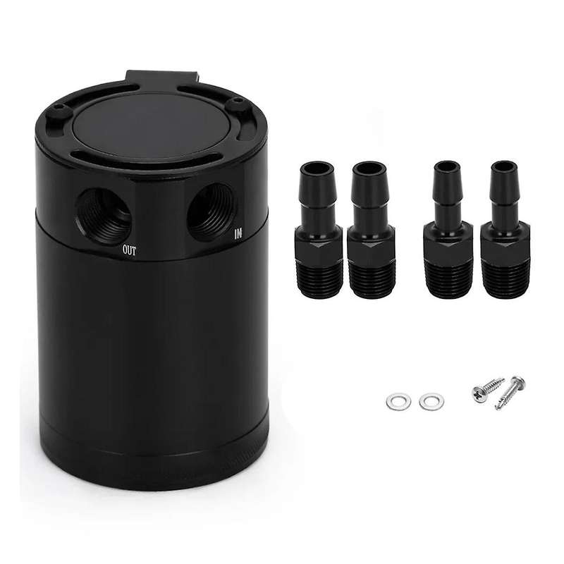 Universal Oil Catch Can Compact Baffled 2-port Aluminum Reservoir Oil Catch Tank Fuel Tank Two Hole