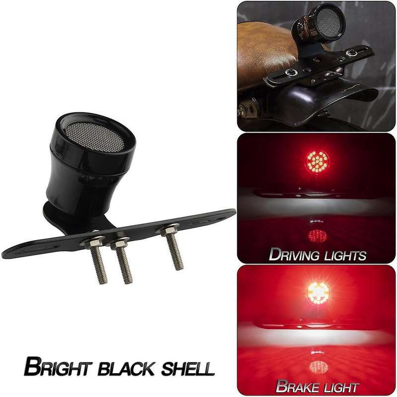 Universal Motorcycles License Plate Taillight & Bracket Twin Light Integrated Taillights Side Mount