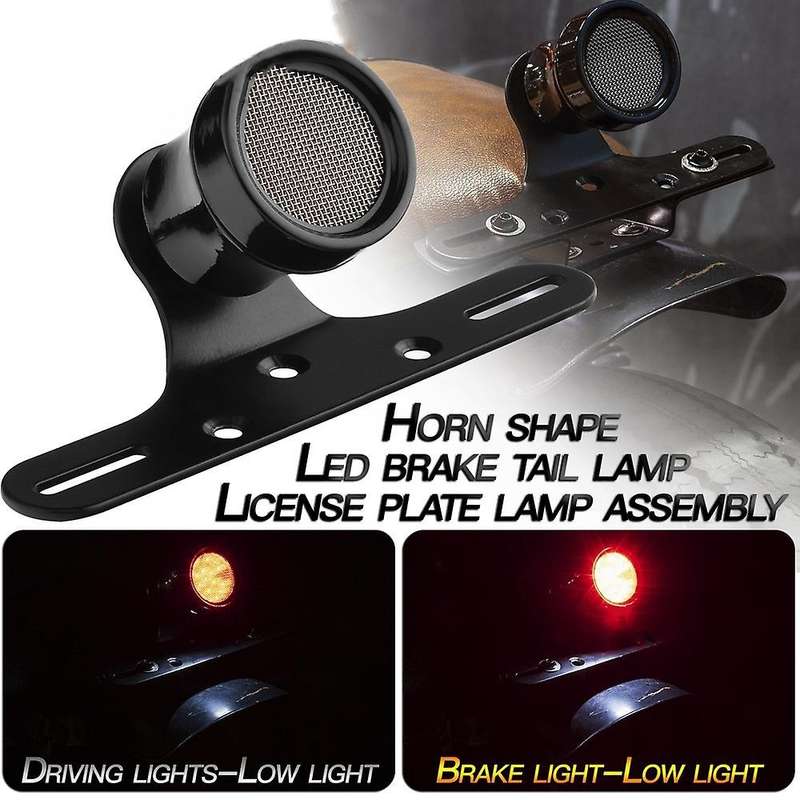 Universal Motorcycles License Plate Taillight & Bracket Twin Light Integrated Taillights Side Mount