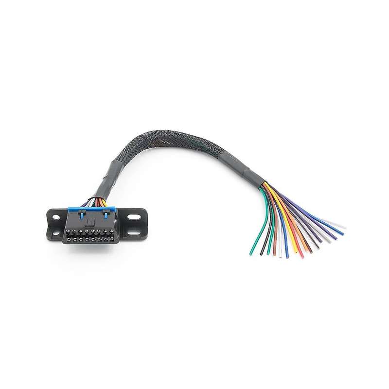 Universal Obd2 16pin Female Connector to Open Obd Cable Female Extension Connector Ribbon Interface
