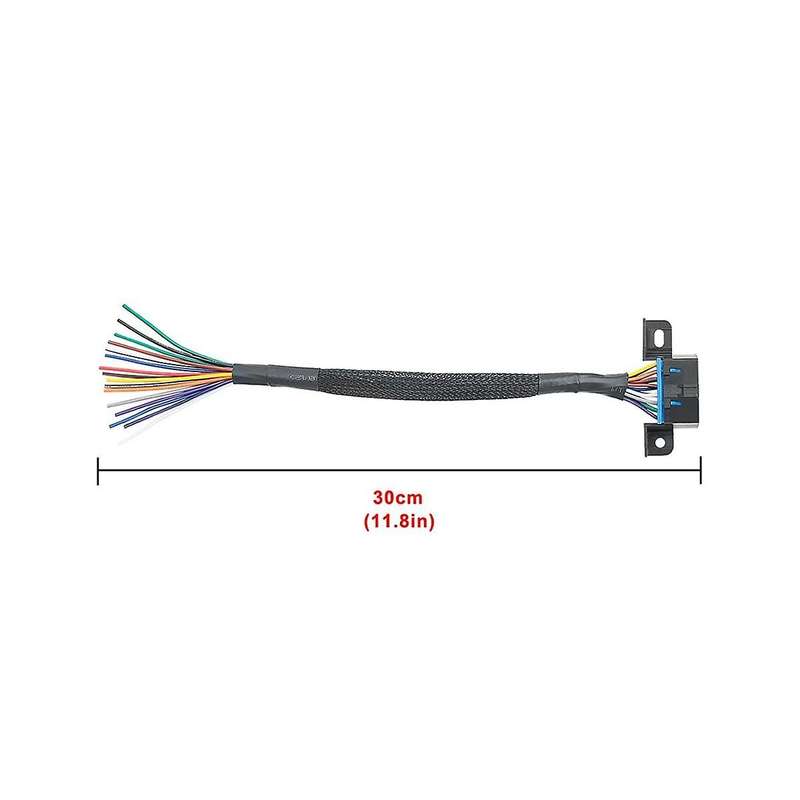Universal Obd2 16pin Female Connector to Open Obd Cable Female Extension Connector Ribbon Interface
