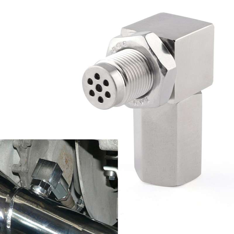 Universal O2 Oxygen Sensor Adapter 90 Degree 02 Bung Extension Catalytic Extender M18x1.5 Car Fix