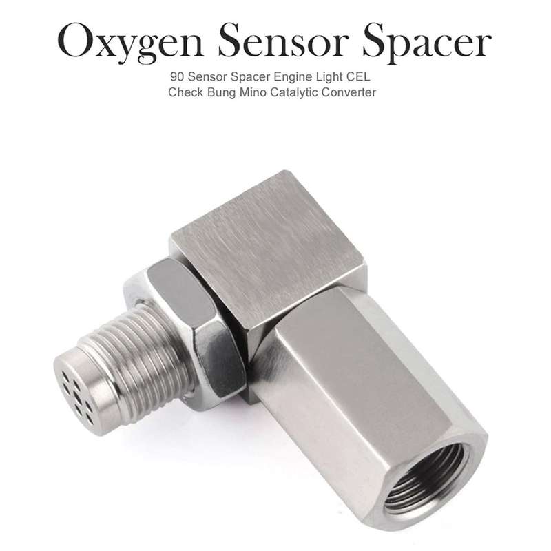 Universal O2 Oxygen Sensor Adapter 90 Degree 02 Bung Extension Catalytic Extender M18x1.5 Car Fix