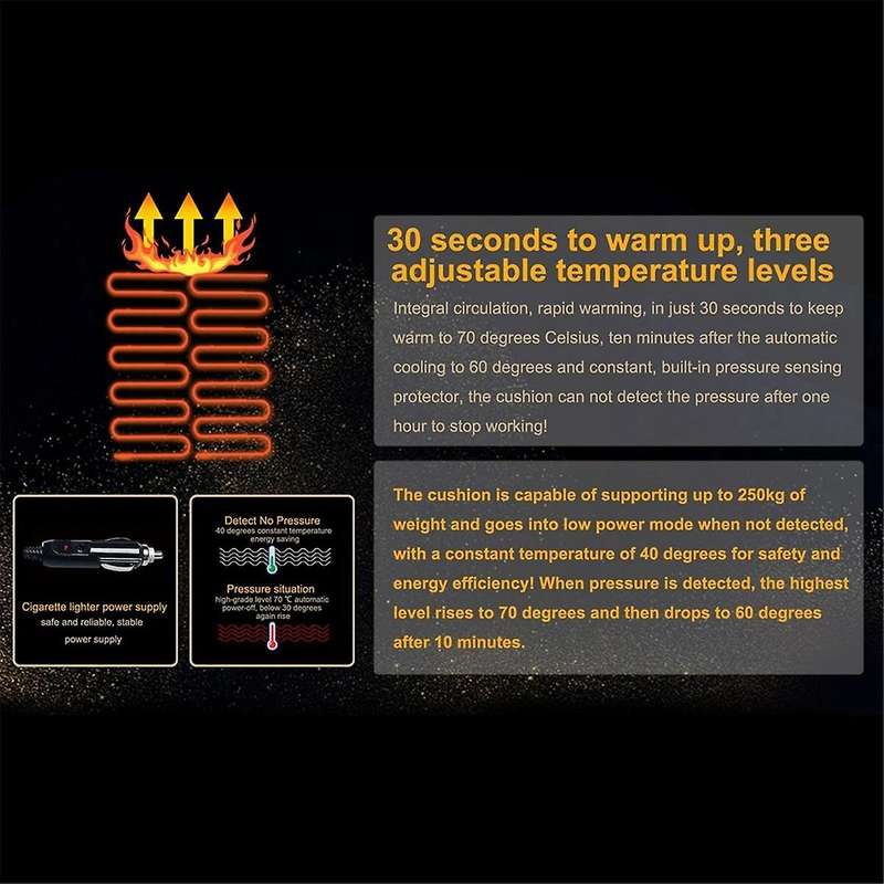 Universal Seat Cover with Adjustment Switch for All Car Truck Golf Carts Off-road Rv Winter Insulat