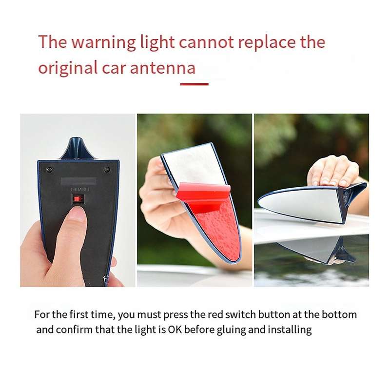 Universal Solar LED Light Car Fin Antenna Roof Tail Modified Light Belt Antenna Driving Safety Warni