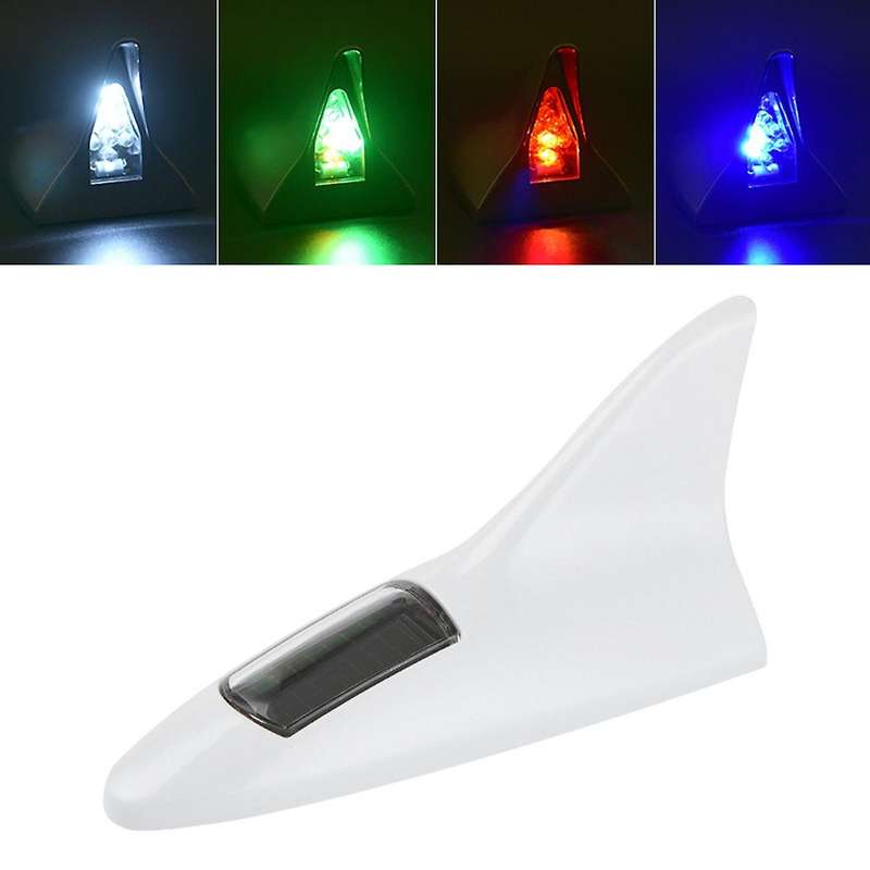 Universal Solar LED Light Car Fin Antenna Roof Tail Modified Light Belt Antenna Driving Safety Warni