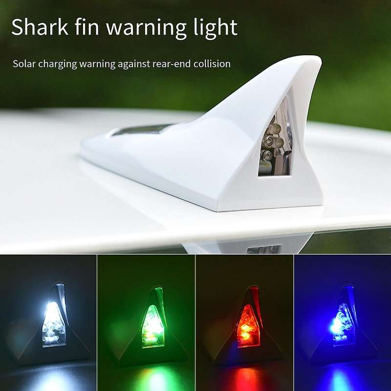 Universal Solar LED Light Car Fin Antenna Roof Tail Modified Light Belt Antenna Driving Safety Warni