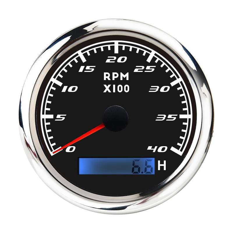 Universal Speedometer 12V/24V Odometer 85mm 0-4000RPM LCD Hourmeter Tachometer Backlight for Marine
