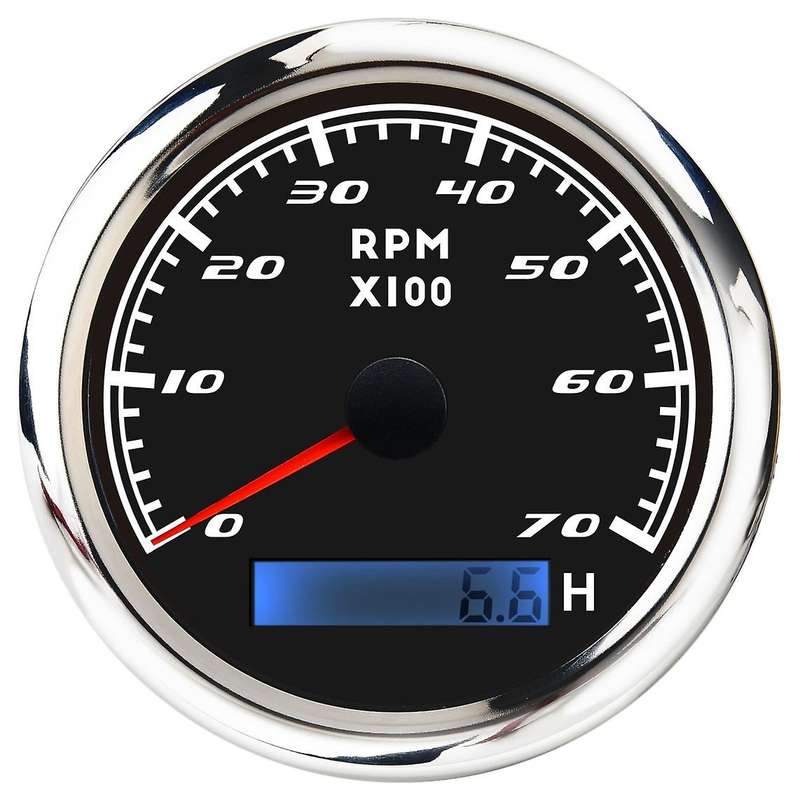 Universal Speedometer 12V/24V Odometer 85mm 0-7000RPM LCD Hourmeter Tachometer Backlight for Marine