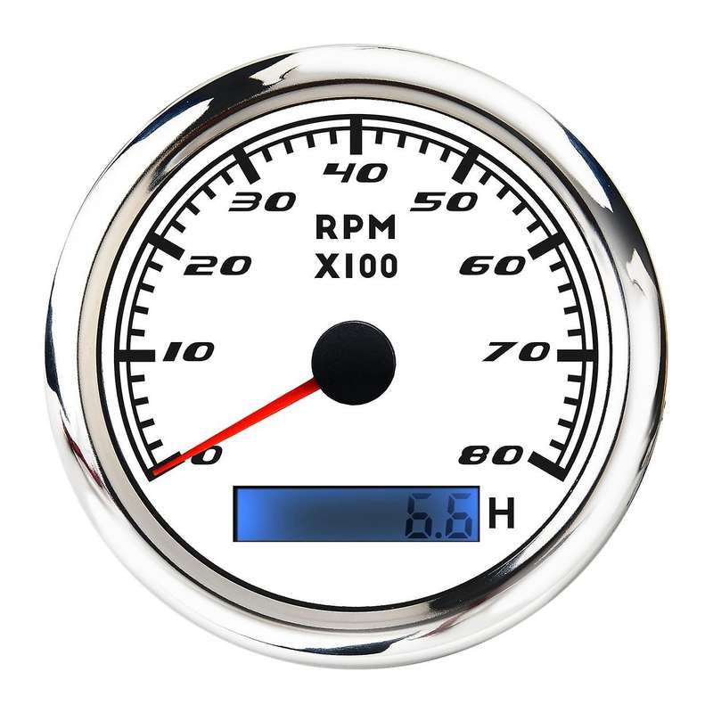 Universal Speedometer 12V/24V Odometer 85mm 0-8000RPM LCD Hourmeter Tachometer Backlight for Marine