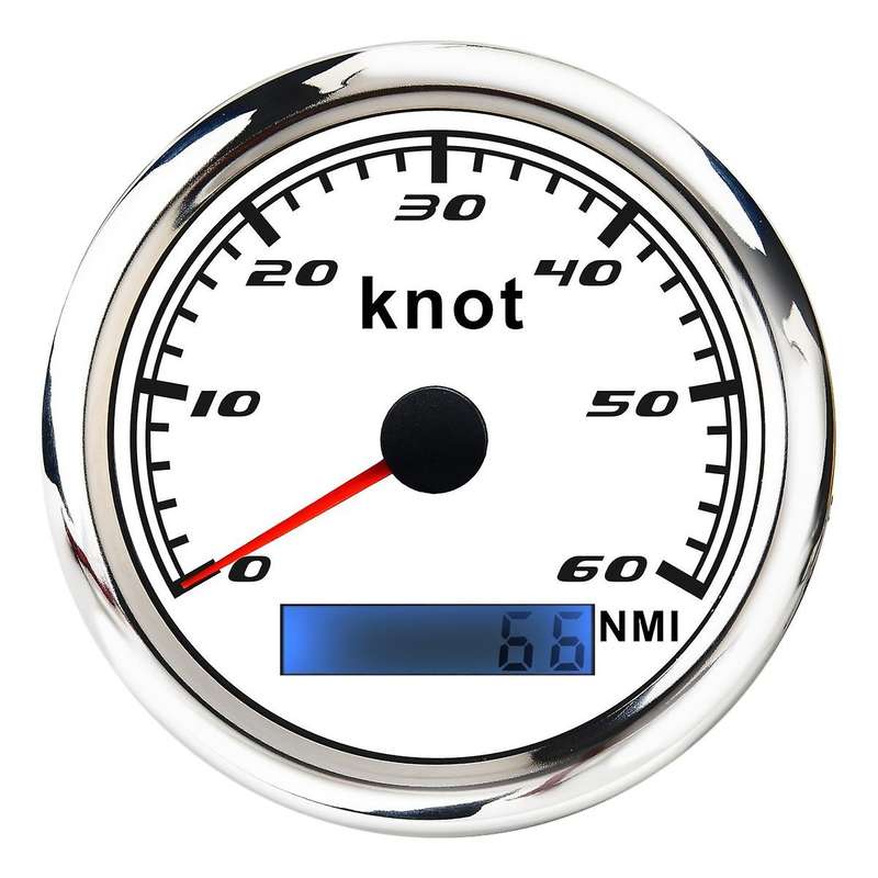 Universal Speedometer 12V/24V Odometer 85mm 60 Knot LCD Hourmeter Tachometer Backlight for Marine Ca