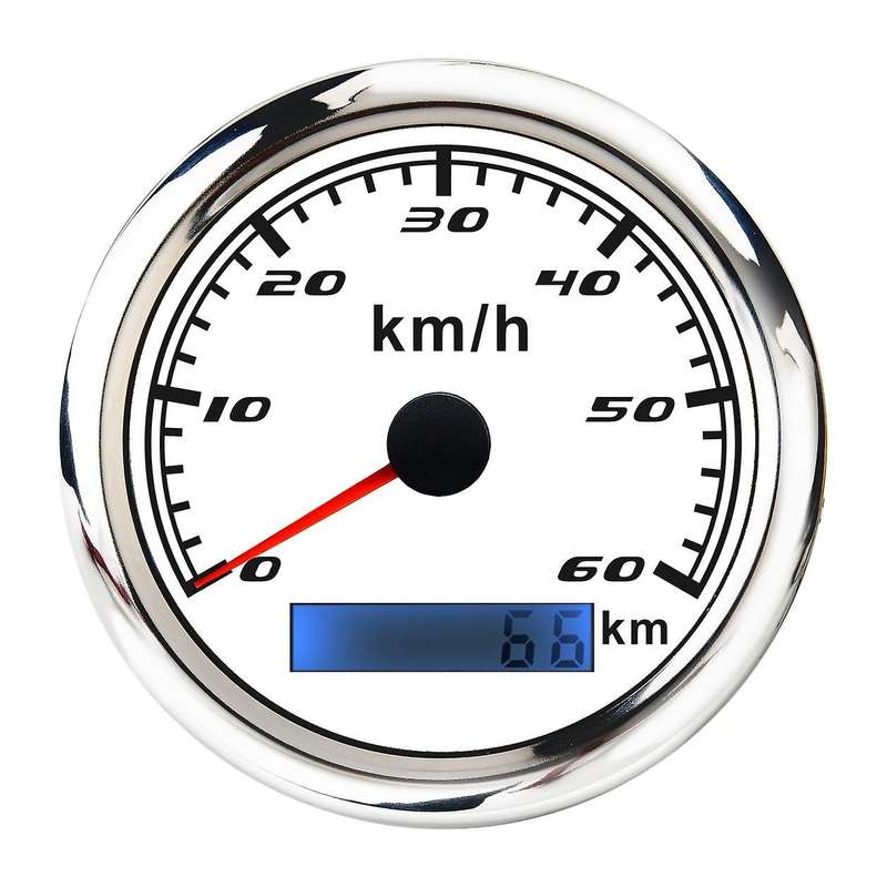 Universal Speedometer 12V/24V Odometer 85mm 60Km/H LCD Hourmeter Tachometer Backlight for Marine Car