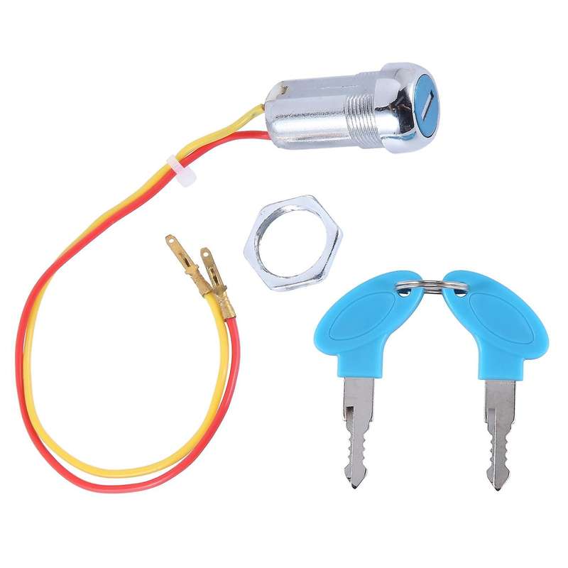 Universal Starting Switch Key Lock Wires Ignition Power Keys Switch for Electric Bike Scooters E-bi
