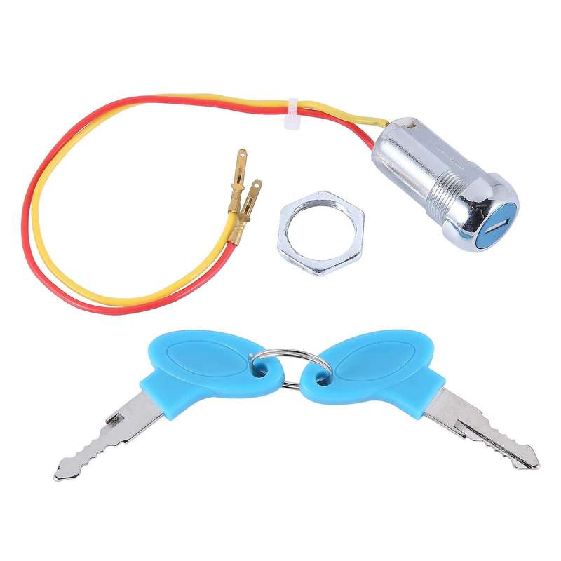Universal Starting Switch Key Lock Wires Ignition Power Keys Switch for Electric Bike Scooters E-bi