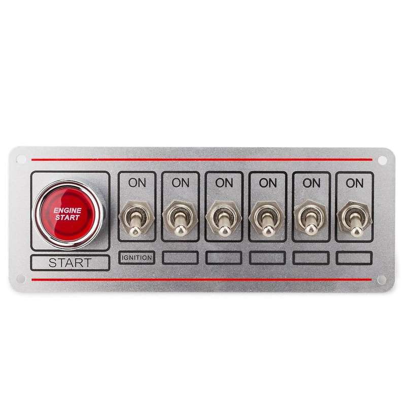 Universal Switch Panel for Racing Car Ignition Switch+6 Toggle Quick Off Switch Engine Start Button