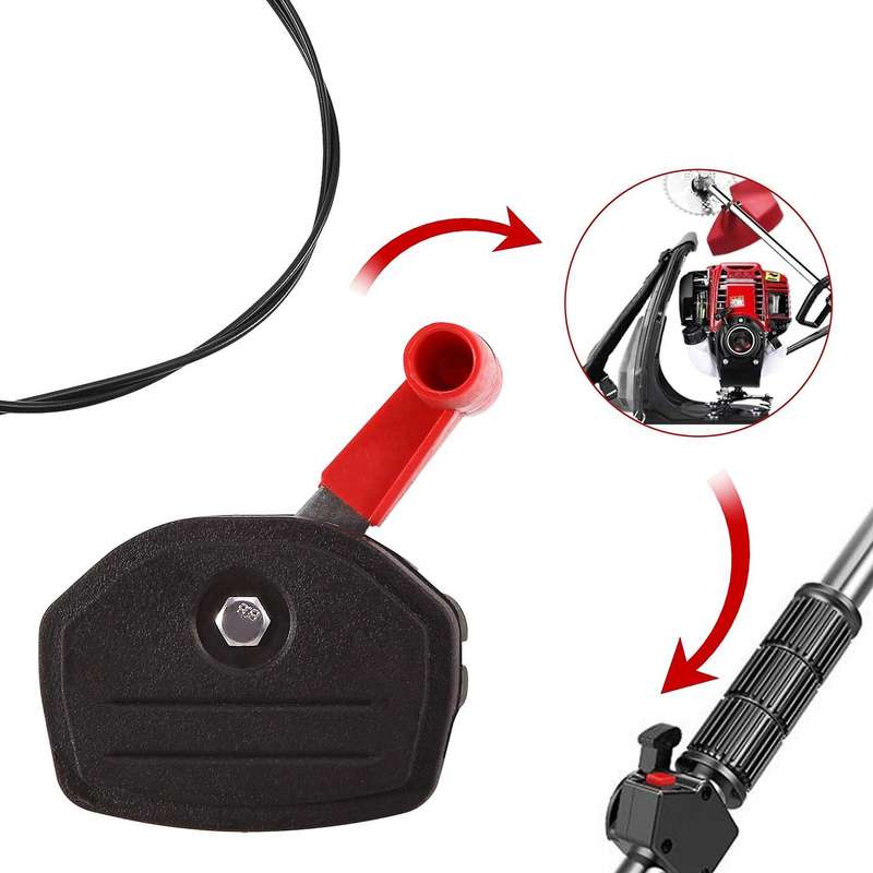Universal Switch Lever Control Handle & 56 inch Throttle Cable Kit for Lawnmower Lawn Mower Parts