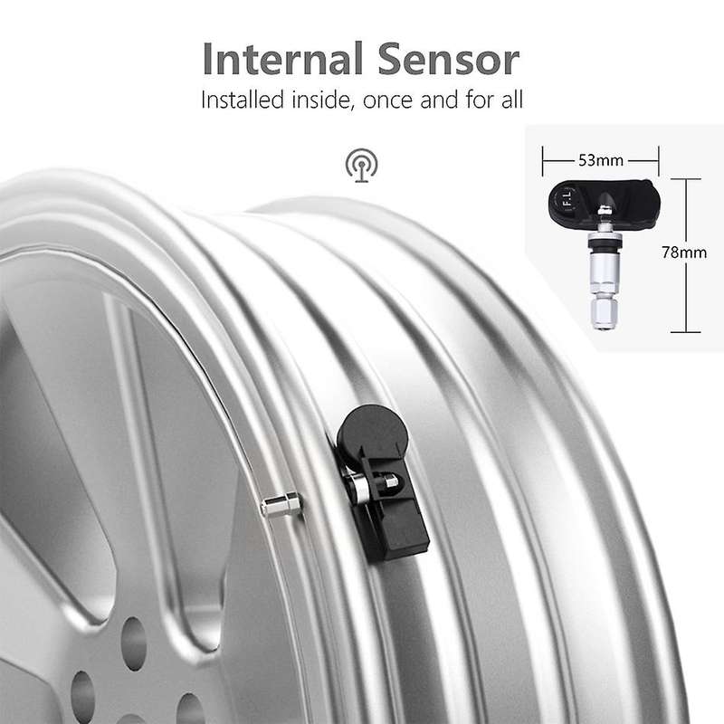 Universal TPMS Car Wireless Tire Pressure Monitoring System with 4PCS Internal Sensors Alarm, for Ca