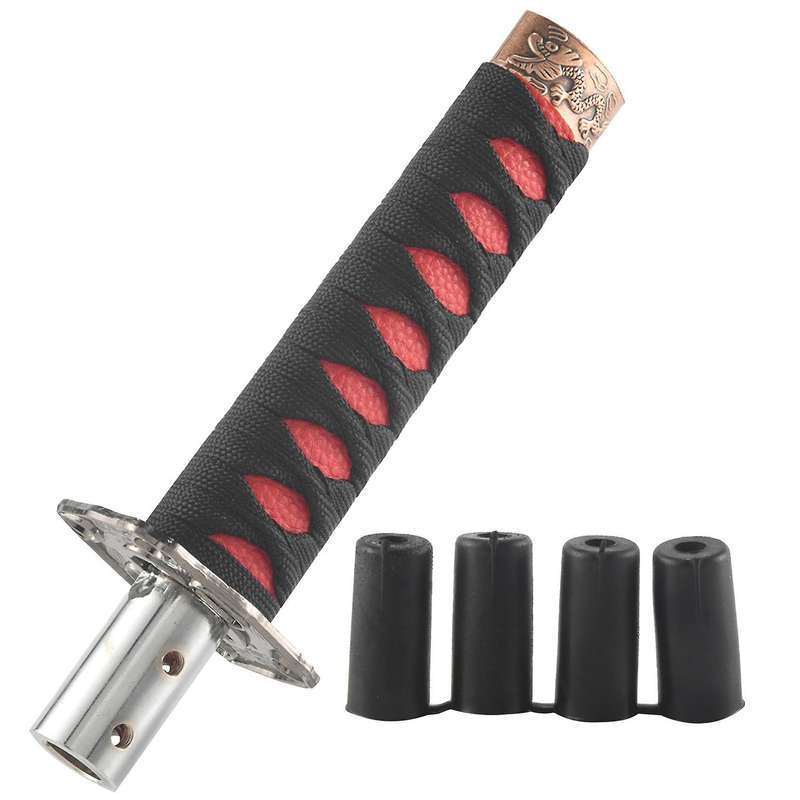 Universal Sword Shift Knob Shifter Katana Metal Black+red 15cm