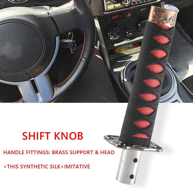 Universal Sword Shift Knob Shifter Katana Metal Black+red 15cm