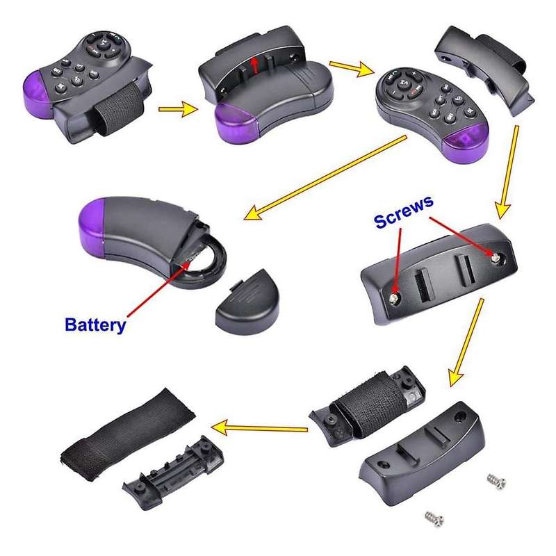 Universal Steering Wheel Wireless Remote Control 11 Buttons Compatible Car