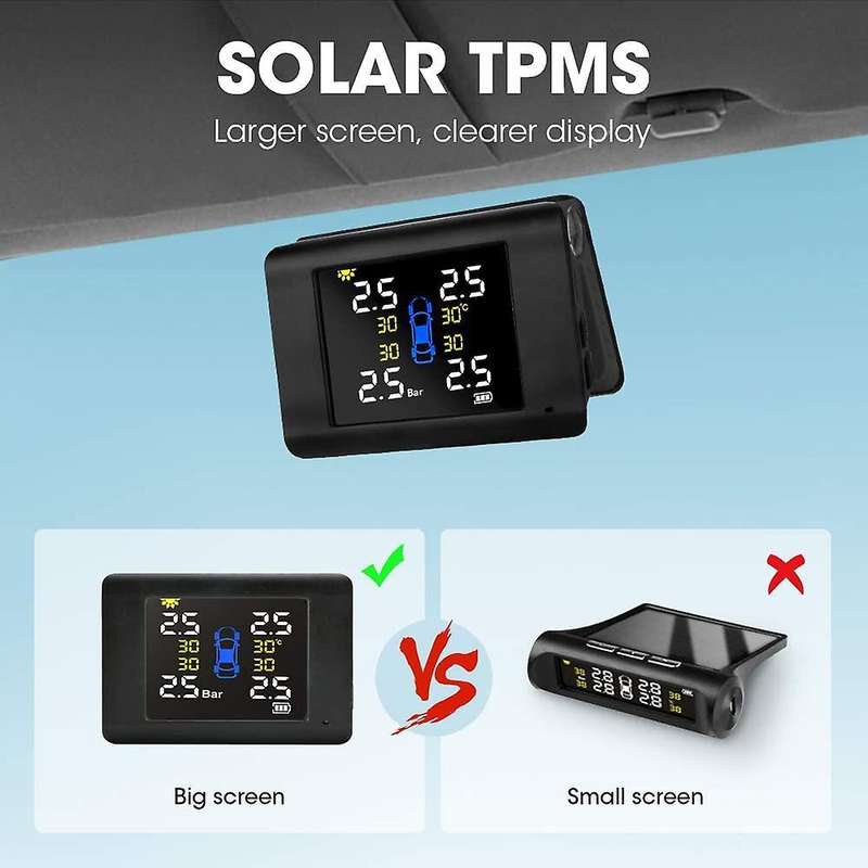 Universal TPMS Car Wireless Tire Pressure Monitoring System with 4PCS External Sensors Alarm, for Ca