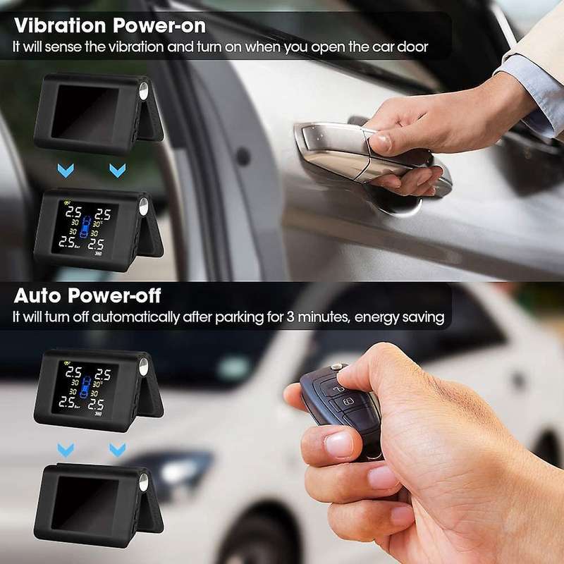 Universal TPMS Car Wireless Tire Pressure Monitoring System with 4PCS External Sensors Alarm, for Ca