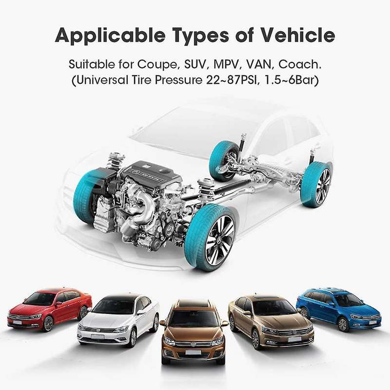 Universal TPMS Car Wireless Tire Pressure Monitoring System with 4Pcs External Sensors Alarm, for Ca