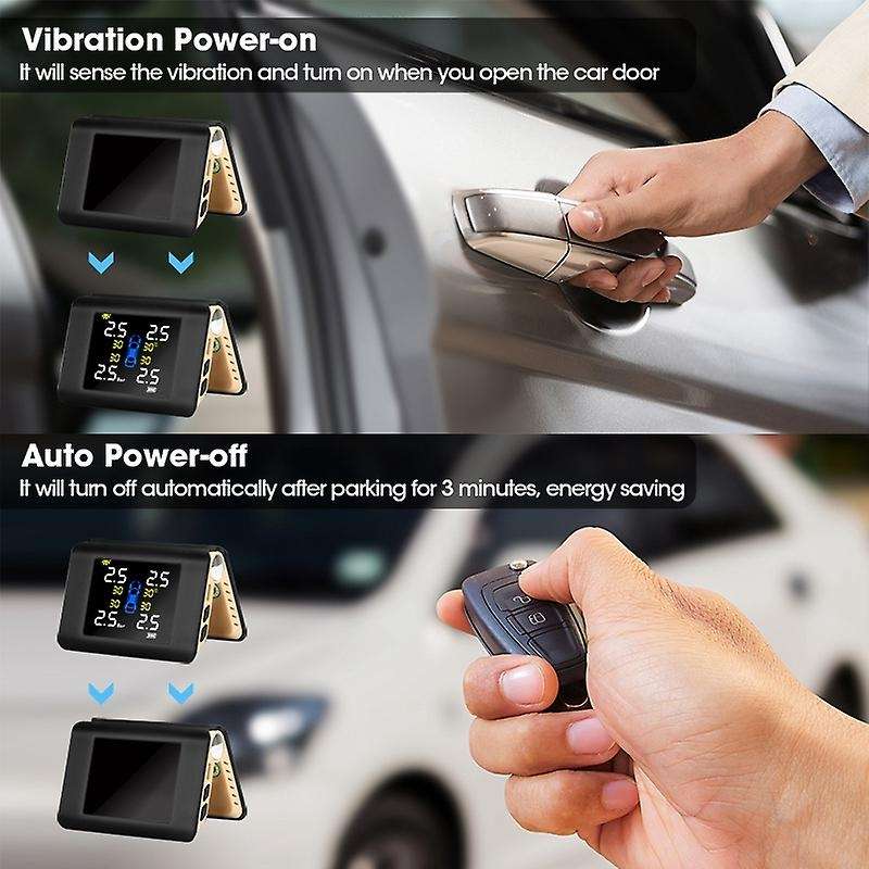 Universal TPMS Car Wireless Tire Pressure Monitoring System with 4Pcs External Sensors Alarm, for Ca