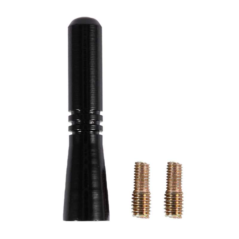 Universal Top Roof Short Whip Screw Antenna Extension Compatible Car Radio (Black)