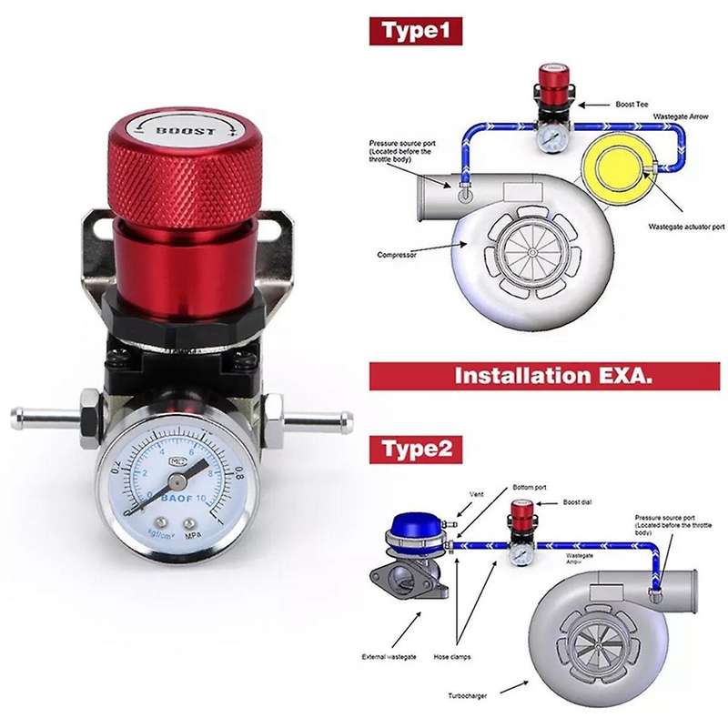 Universal Turbo Manual Boost Controller with Gauge 1-150 PSI SR20DET Red