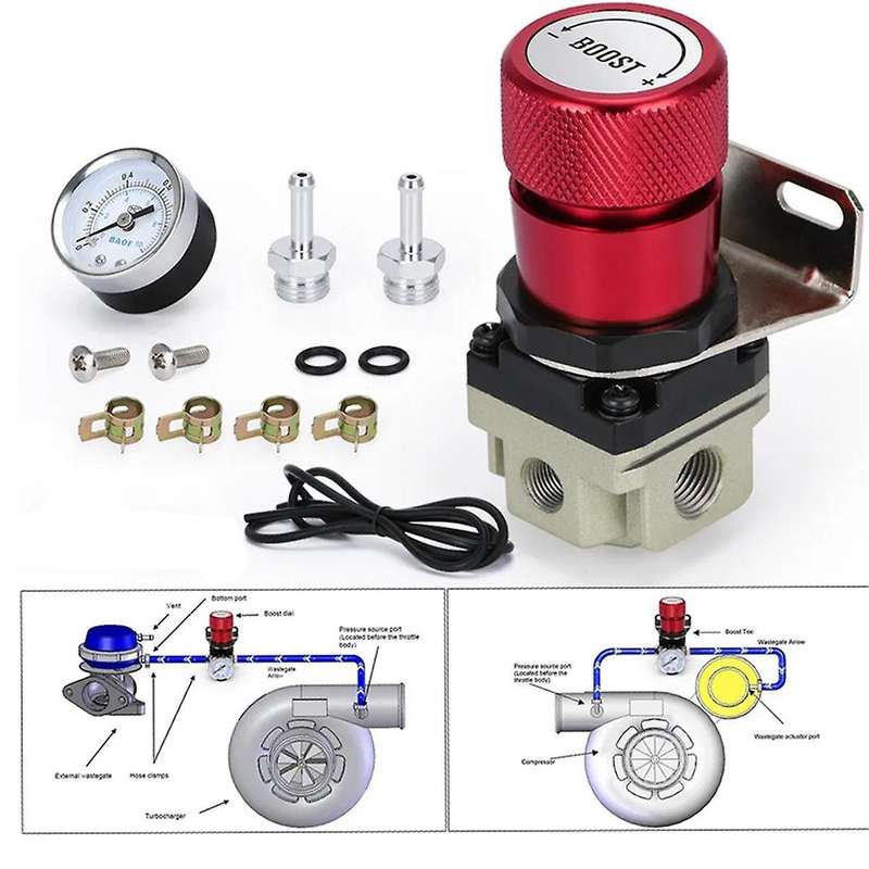 Universal Turbo Manual Boost Controller with Gauge 1-150 PSI SR20DET Red